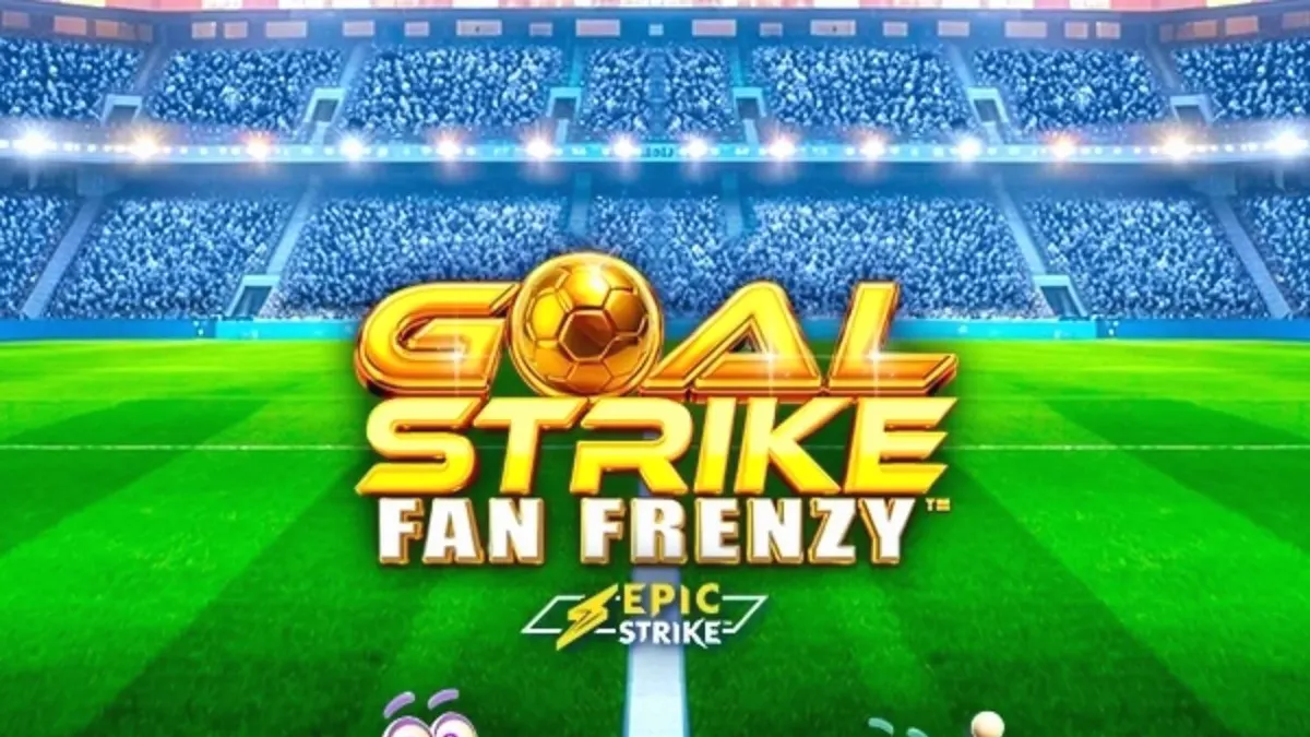 Goal Strike Fan Frenzy slot game interface na may football theme